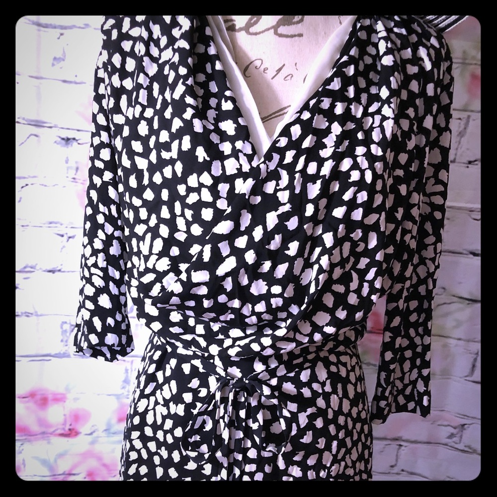 Black and white silk dress one of a kind